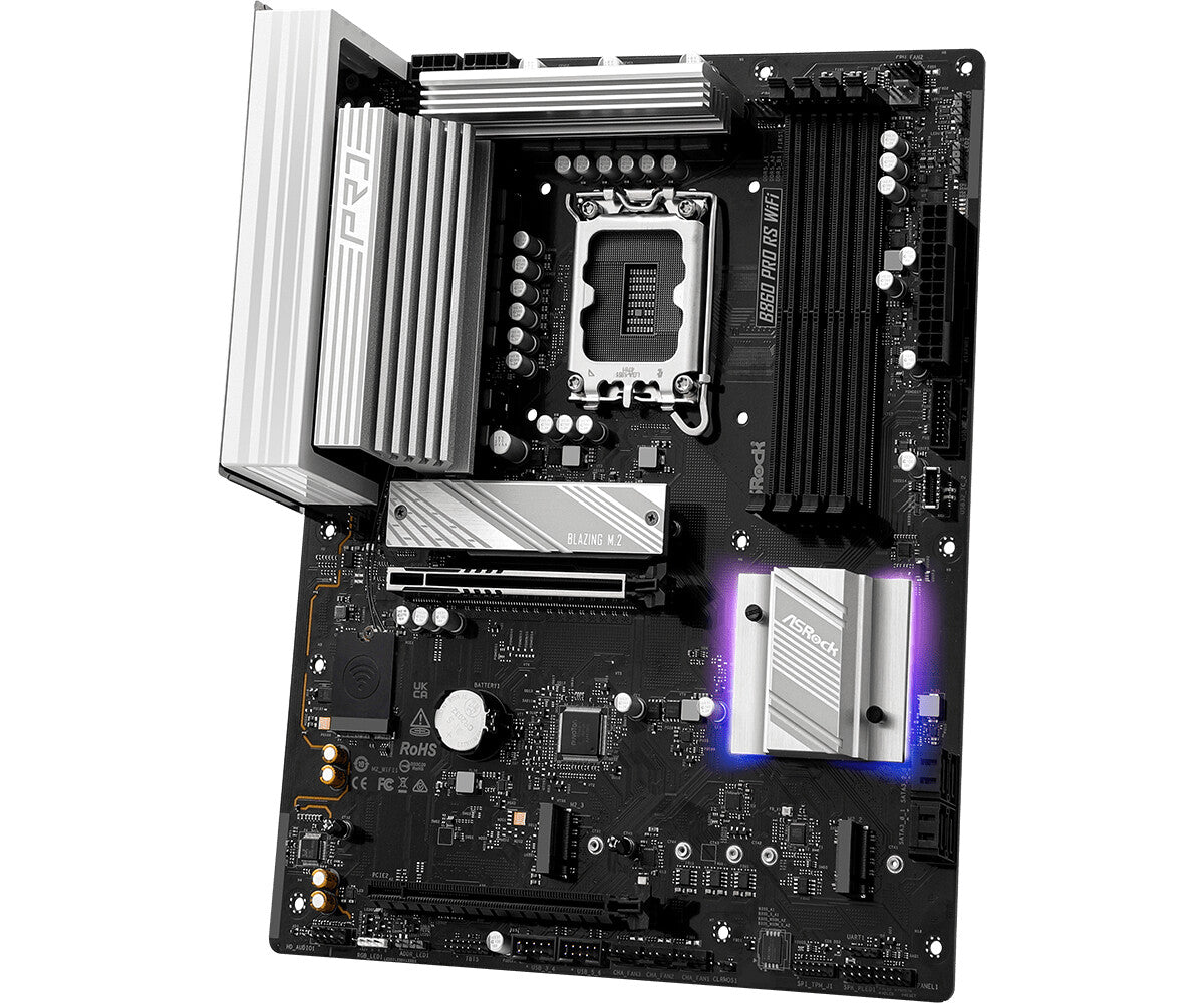 MB Asrock 1851 Intel B860 PRO RS WIFI- 4*DDR5 4*SATA3- 3*M.2- HDMI- DP- WiFi 6E + BT- ATX