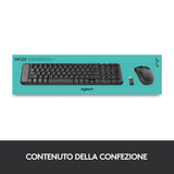 Tastiera + Mouse LOGITECH RETAIL - MK220- Wireless- Nera