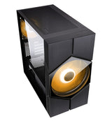 Case VORTEX - Gaming Mini Tower- mATX- 20cm & 12cm ARGB fan- 2xUSB3- Side Panel Temp Glass