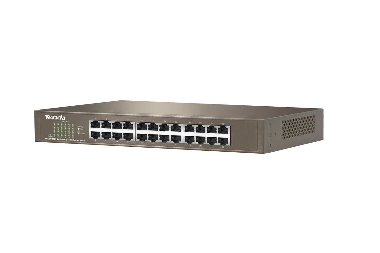 Tenda SWITCH BUSINESS TEG1024D - IEEE 802.3uxab- 24x Gigabit LAN- Capacità 48Gbps- Protez fulm 6KV su ogni porta