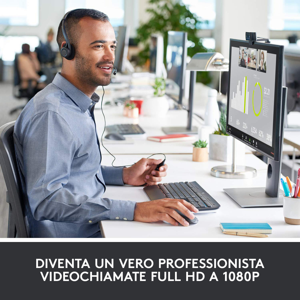 LOGITECH RETAIL Webcam - C920 HD Pro - 3MP 1080p - Dual Mic - Stereo - USB