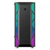 Case VERTIBRA X210 - Gaming Middle Tower- 12cm ARGB fan- 2xUSB3- Side Panel Temp Glass