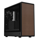Case WOODY W2B - Gaming Tower- ATX- 4x14cm Black fan- 2xUSB3- Type-C- Wood Front- Darker Temp Glass Side Panel