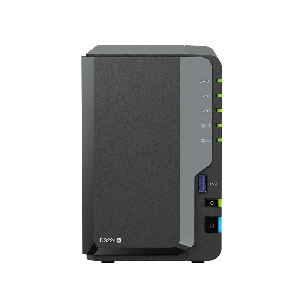 Synology NAS DS224+ 2-Bay 2.5"/3.5" SSD/HDD- Intel Celeron J4125 2GB D4- 2xUSB3- 2xRJ45