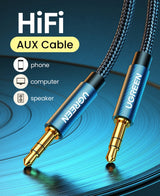 UGREEN Audio Cable 3.5mm Male to 3.5mm Male - Gold Plated with Metal Case 3m (Blue)