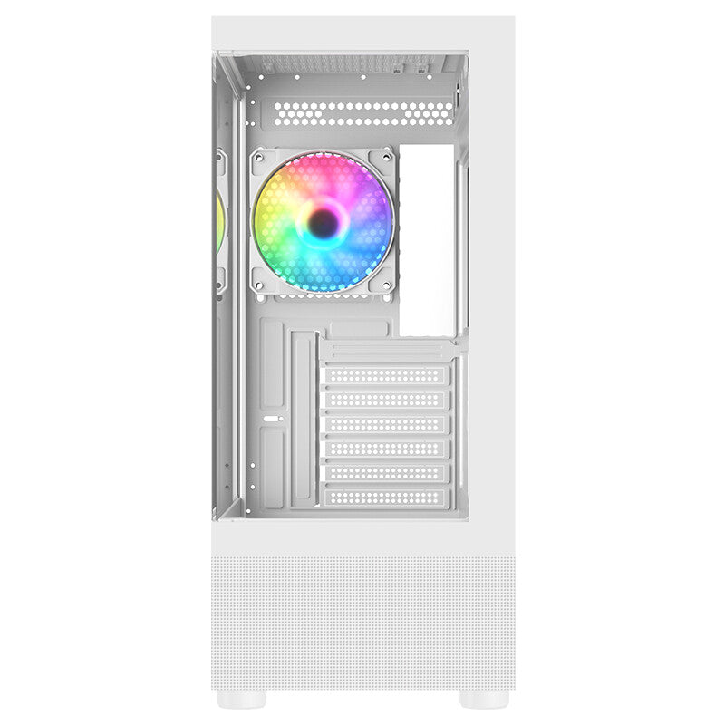 Case SHOWBUI 33W - Gaming Tower ATX- 12cm ARGB fan- USB3- Side & Front Panel Temp Glass- White Edition