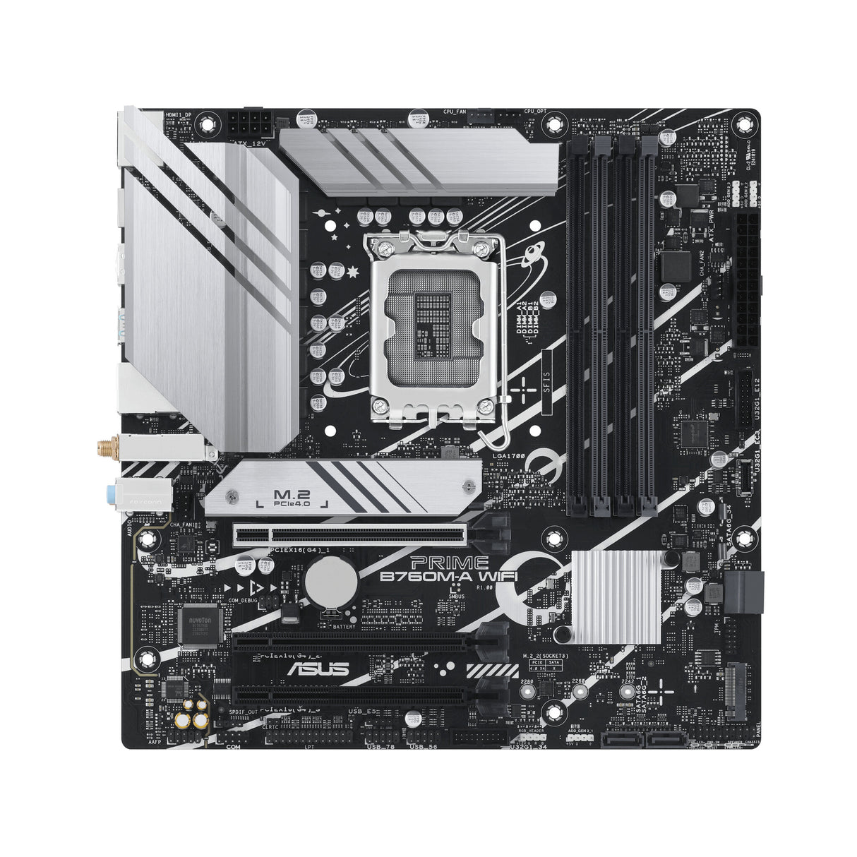 MB Asus 1700 Intel PRIME B760M-A WIFI- PCIe4- 2xM.2- 4xDDR5- DP- 2xHDMI- SATA6- USB3.2 Gen2 & Gen1- mATX