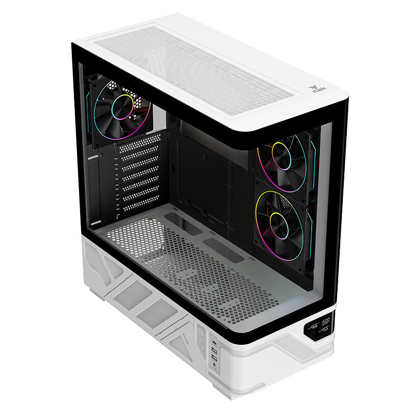 Case NETRON CURVED - Gaming Tower- ATX- 3x12cm ARGB fan- 2xUSB3- Type-C- Darker Temp Glass Side & Front Panel- Display