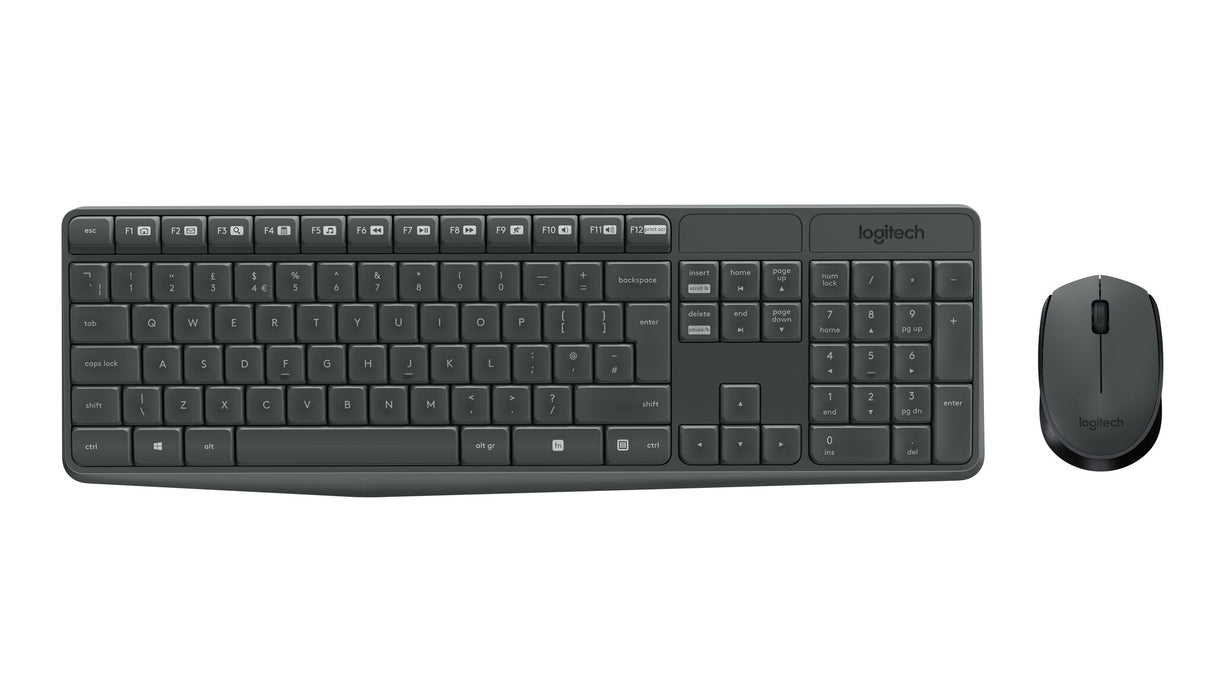 Tastiera + Mouse LOGITECH RETAIL - MK235- Wireless- Nera