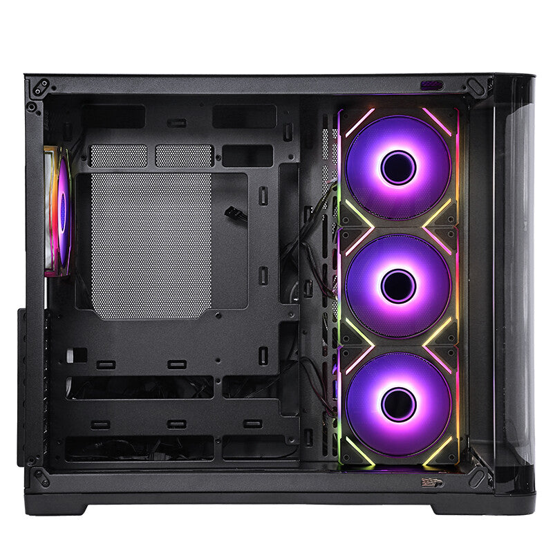 Case DARK CAVE CURVED - Gaming Tower- ATX- 4x12cm ARGB fan- 2xUSB3- Type-C- Curved Temp Glass Side & Front Panel