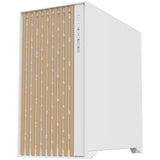 Case WOODY - Gaming Tower- ATX- 3x14cm White fan- 2xUSB3- Type-C-  Wood Front- Temp Glass Side Panel- White Edtion