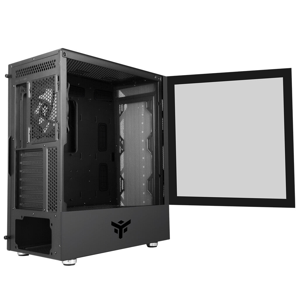 Case VERTIBRA X210 - Gaming Middle Tower- 12cm ARGB fan- 2xUSB3- Side Panel Temp Glass