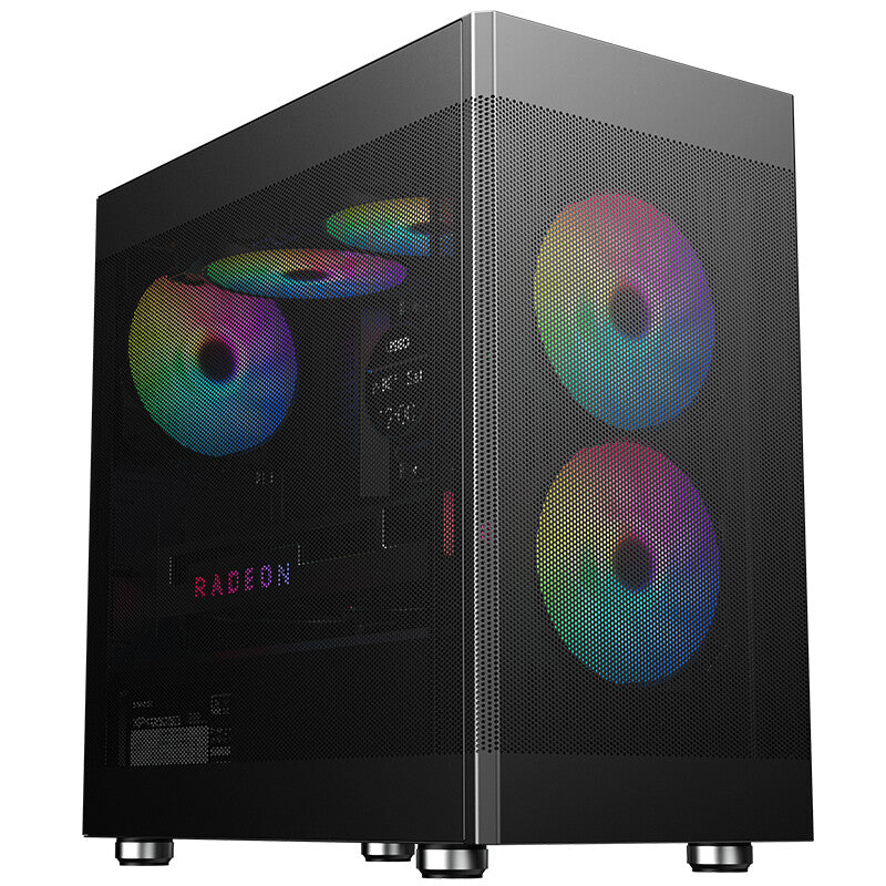 Case PROMESH 35B - Gaming Office Mini Tower mATX- Type-C- 2xUSB3- 3 Lati MESH