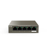 Tenda SWITCH BUSINESS TEG1105P 4 63W - IEEE 802.3/u/x/ab- 802.3af/at- 4xGE(PoE)+1xGE(Data)- output: 58W- Prot Ful 6KV- VLAN