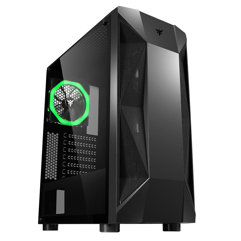 Case THE ROCK EVO - Gaming Middle Tower- USB3- 12cm ARGB fan- Side Panel Temp Glass