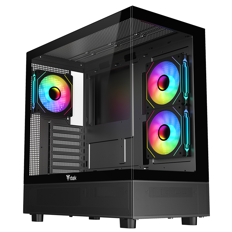 Case SHOWBUI 42B - Gaming Tower- ATX- 3x12cm ARGB fan- 2xUSB3- Type-C- Side & Front Panel Temp Glass