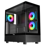 Case SHOWBUI 42B - Gaming Tower- ATX- 3x12cm ARGB fan- 2xUSB3- Type-C- Side & Front Panel Temp Glass