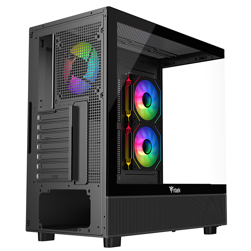 Case SHOWBUI 42B - Gaming Tower- ATX- 3x12cm ARGB fan- 2xUSB3- Type-C- Side & Front Panel Temp Glass