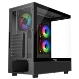 Case SHOWBUI 42B - Gaming Tower- ATX- 3x12cm ARGB fan- 2xUSB3- Type-C- Side & Front Panel Temp Glass