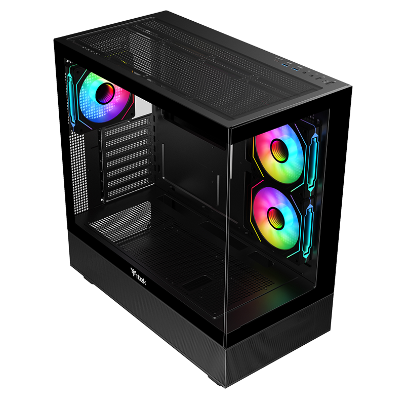 Case SHOWBUI 42B - Gaming Tower- ATX- 3x12cm ARGB fan- 2xUSB3- Type-C- Side & Front Panel Temp Glass