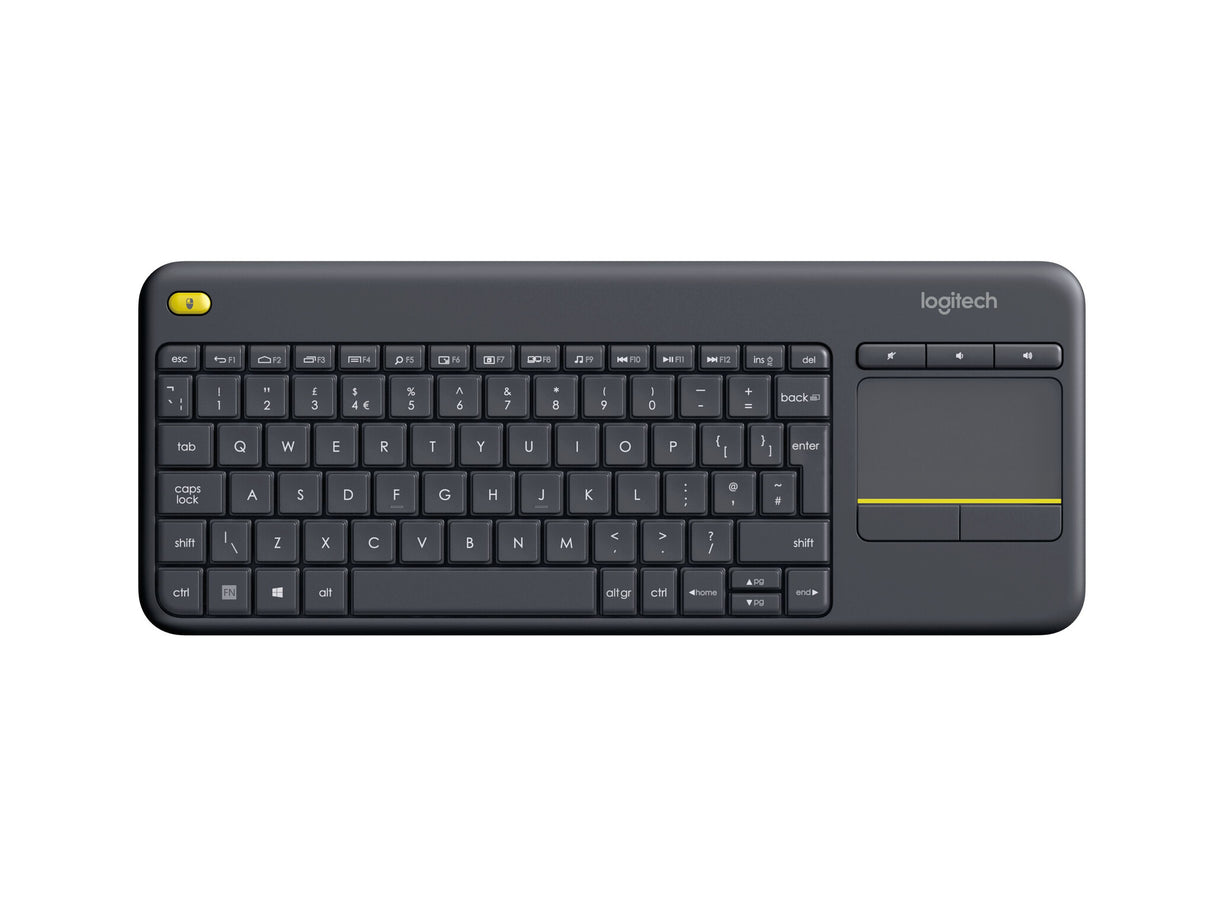 Tastiera LOGITECH RETAIL - K400 Plus- Wireless- Touchpad- Multimediale- Nera