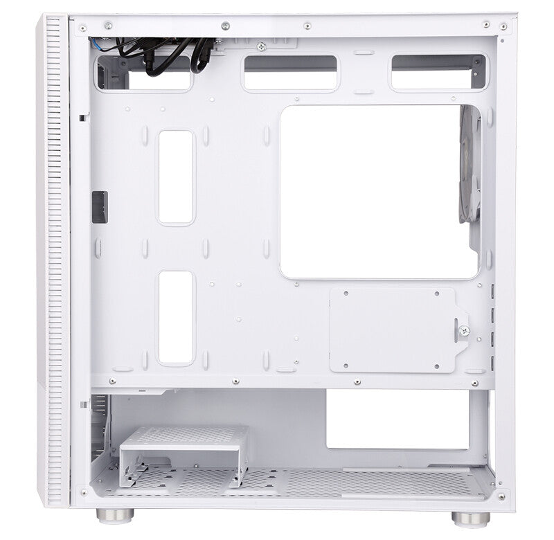 Case LIFLIG W41 - Gaming Mini Tower- mATX- 12cm ARGB fan- 2xUSB3- Side Panel Temp Glass- White Edition