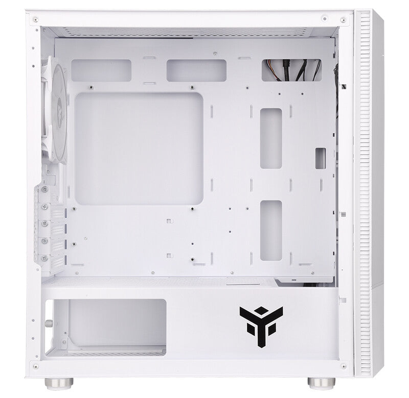 Case LIFLIG W41 - Gaming Mini Tower- mATX- 12cm ARGB fan- 2xUSB3- Side Panel Temp Glass- White Edition