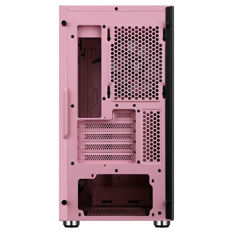 Case LIFLIG P41 - Gaming Mini Tower- mATX- 12cm ARGB fan- 2xUSB3- Side Panel Temp Glass- Pink Edition