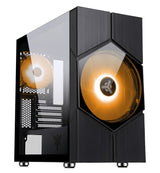 Case VORTEX - Gaming Mini Tower- mATX- 20cm & 12cm ARGB fan- 2xUSB3- Side Panel Temp Glass