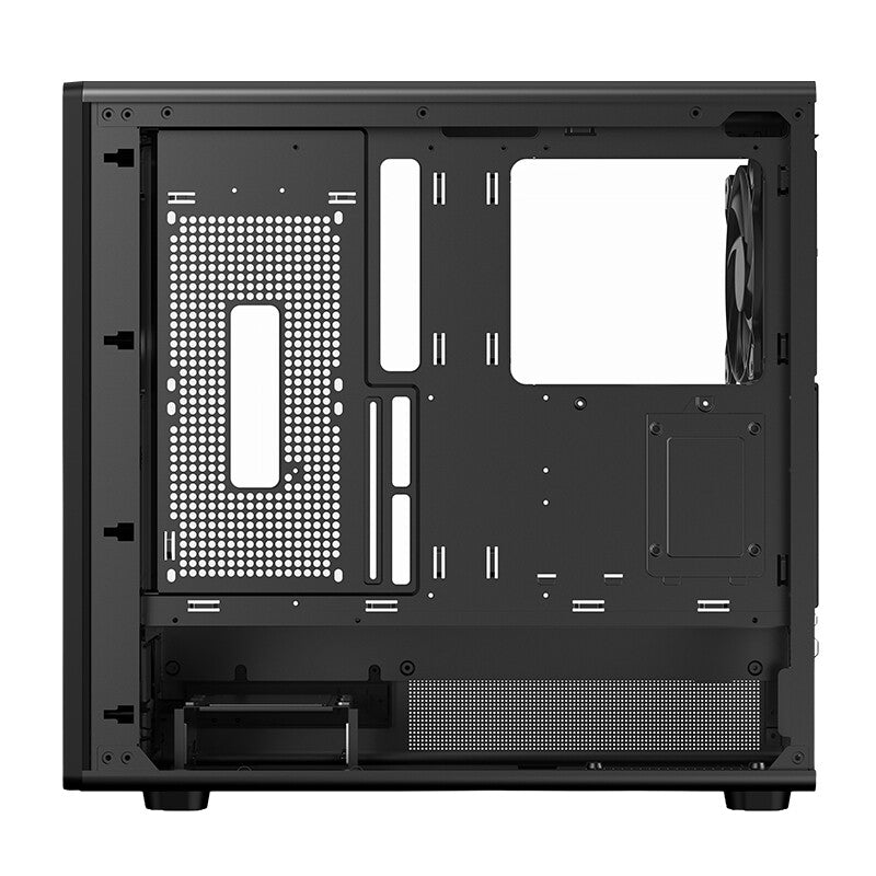 Case WOODY W2B - Gaming Tower- ATX- 4x14cm Black fan- 2xUSB3- Type-C- Wood Front- Darker Temp Glass Side Panel