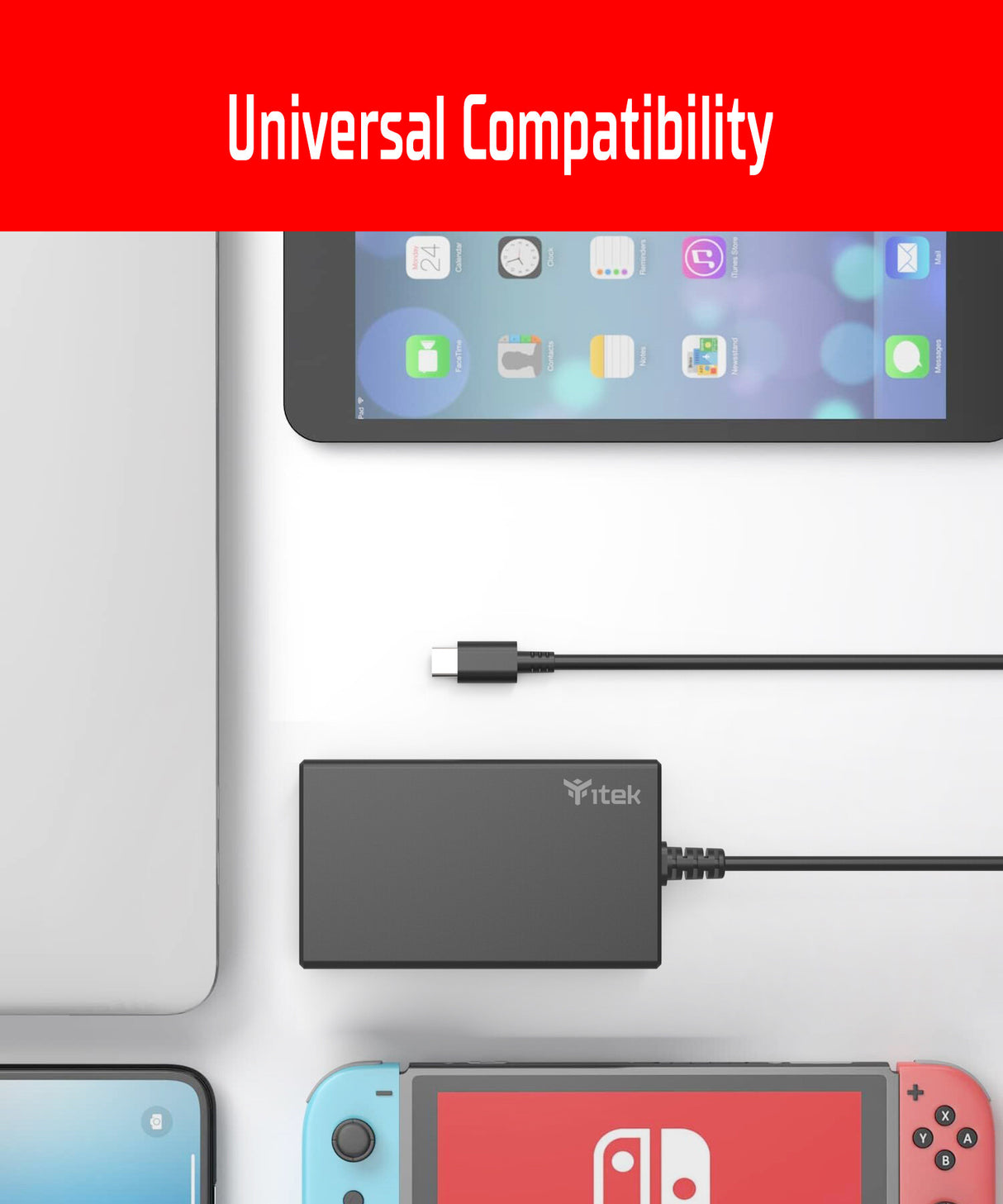 Alimentatore Universale per Notebook e Dispositivi USB-C- PD - 65W- Tecnologia GaN- Super Slim- USB-C e 8 connettori