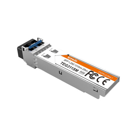 Tenda Fiber Optic Module TEG311SM - Single-Mode- Full-duplex- Hot-pluggable- Auto-detect SFP- Transmiss Up To 1.25Gbps