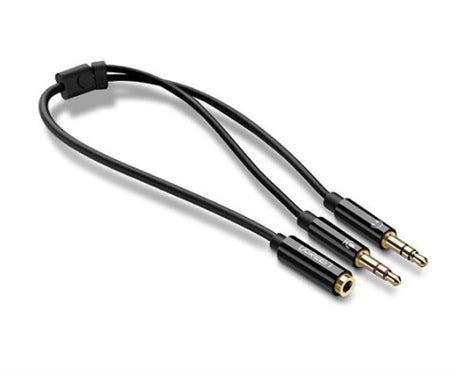 UGREEN Audio Cable 3.5mm female to 2 male - ABS case (Black)