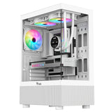 Case SHOWBUI 33W - Gaming Tower ATX- 12cm ARGB fan- USB3- Side & Front Panel Temp Glass- White Edition