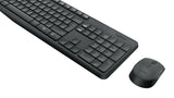 LOGITECH RETAIL Keyboard + Mouse - MK235- Wireless- Black