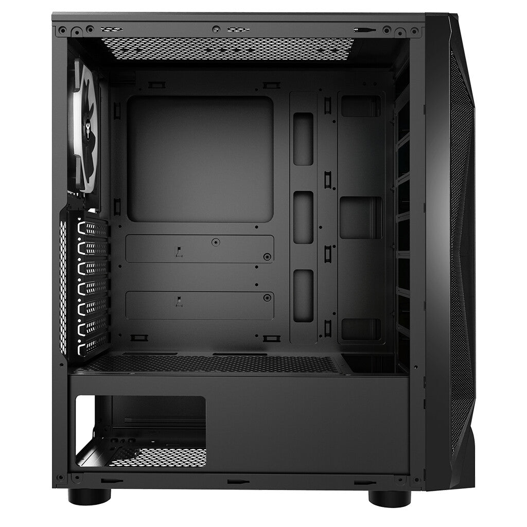 Case THE ROCK EVO - Gaming Middle Tower- USB3- 12cm ARGB fan- Side Panel Temp Glass