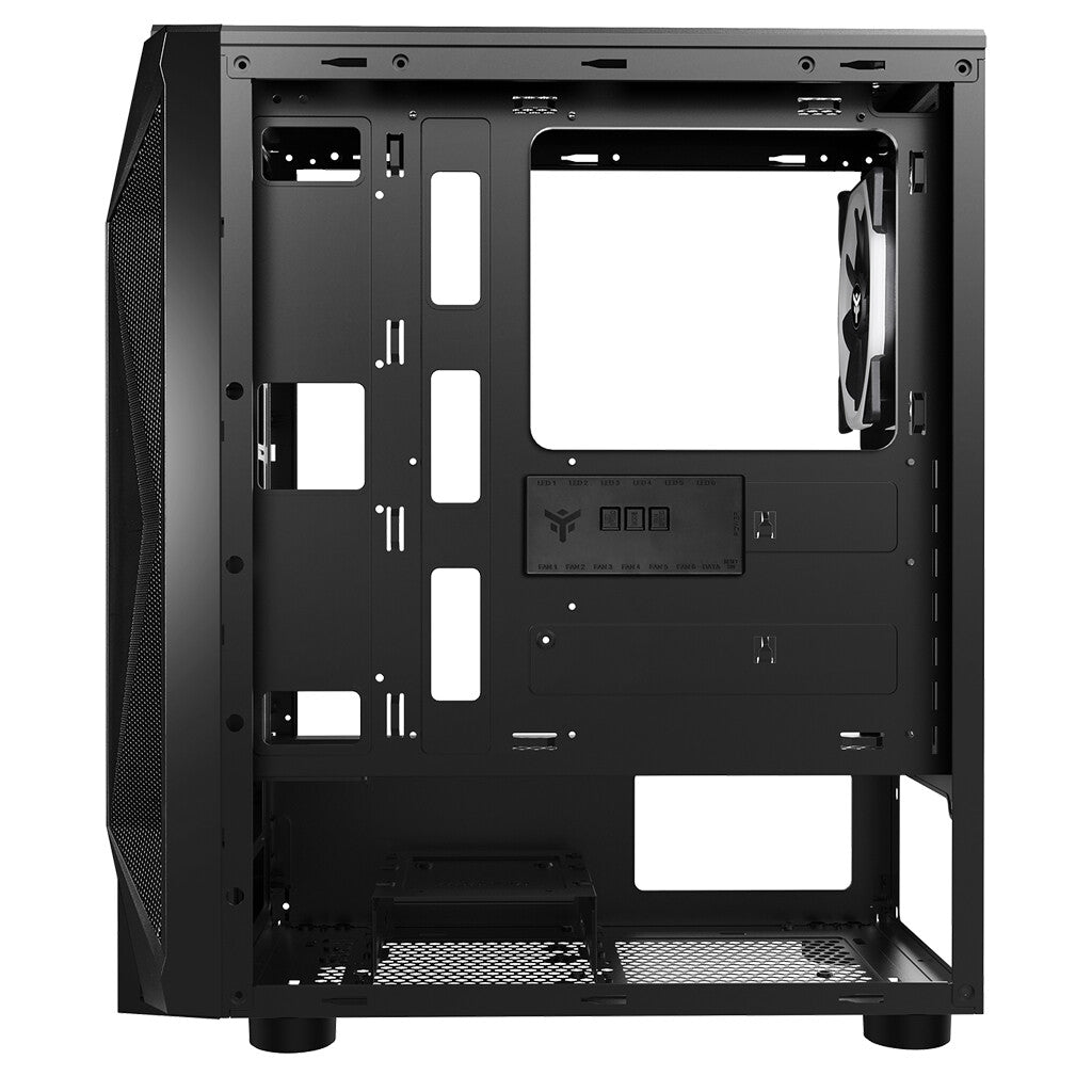 Case THE ROCK EVO - Gaming Middle Tower- USB3- 12cm ARGB fan- Side Panel Temp Glass