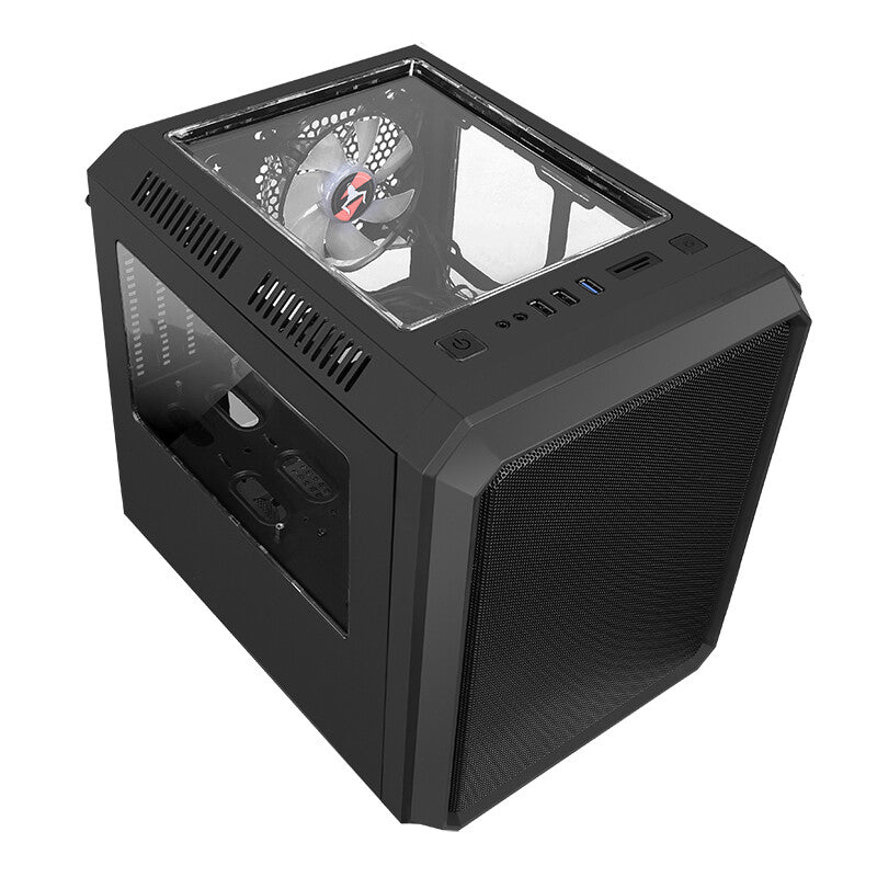 Case QBO 8 EVO - Micro ATX- USB3- 200+120mm ARGB fan- Card Reader- 3x Trasp Window