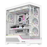 Case SHOWBUI WAVE 82W - Gaming Tower- ATX- 4x12cm ARGB fan- 2xUSB3- Type-C- Temp Glass Side & Front Panel- White Ed.