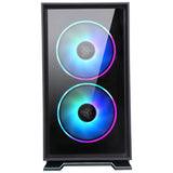 Case GALAXY 2Q - ITX Mini Tower- 2x12cm ARGB fan- 2xUSB3- 2x Front Panel- Side Glass