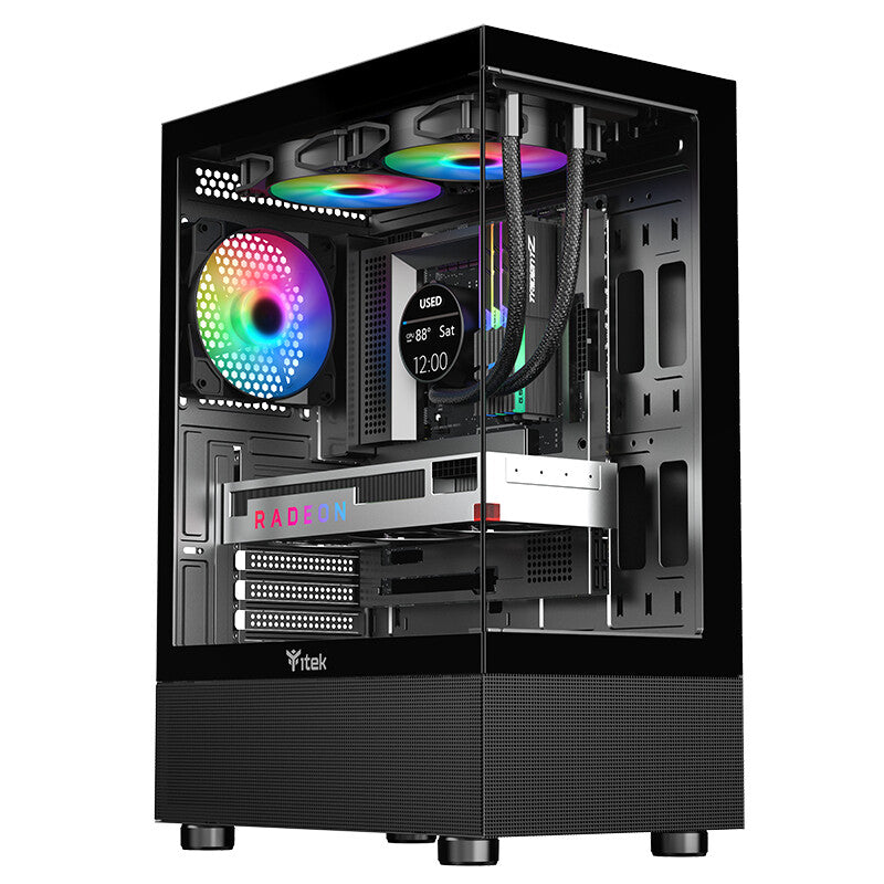 Case SHOWBUI 33B - Gaming Tower ATX- 12cm ARGB fan- USB3- Side & Front Panel Temp Glass