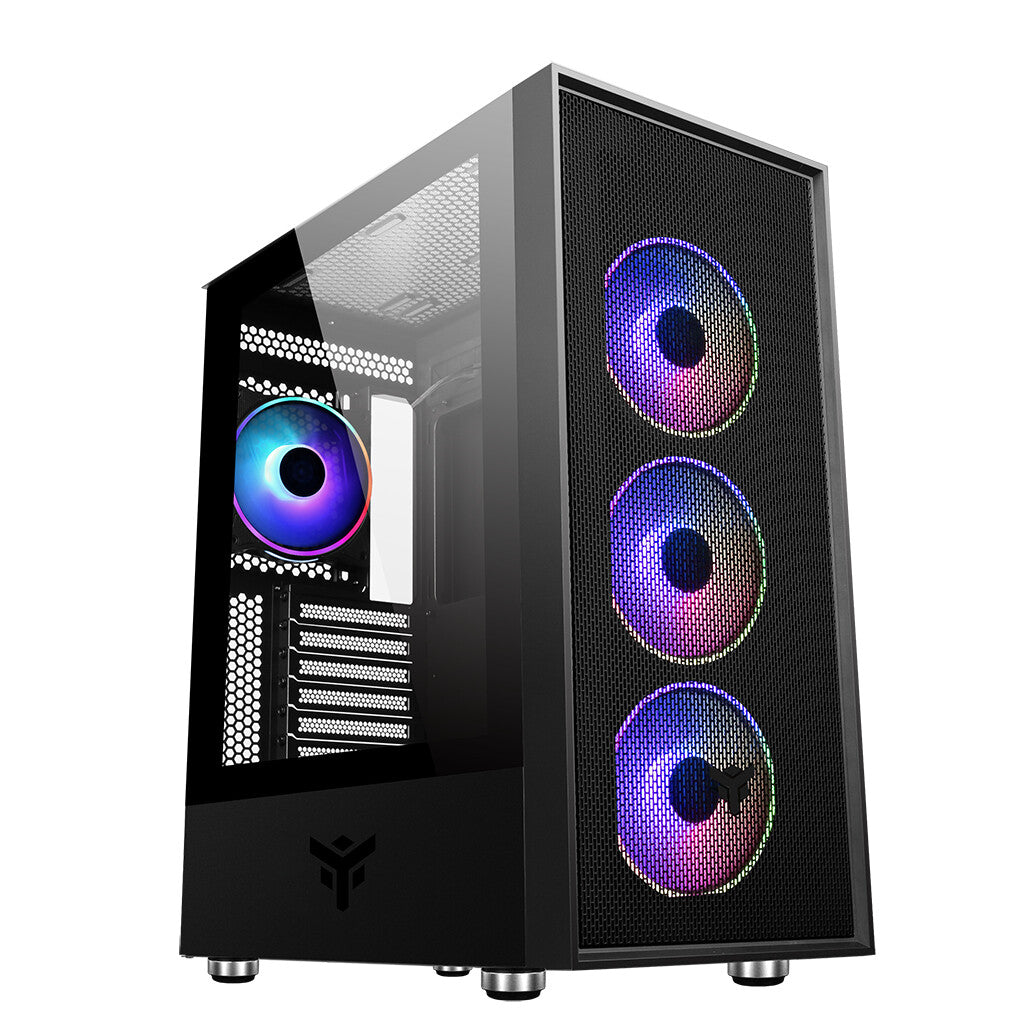 VERTIBRA H210 Case - Gaming Middle Tower- 4x12cm ARGB fan- 2xUSB3- Side Panel Temp Glass