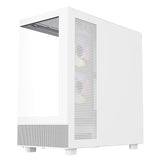 Case SHOWBUI 42W - Gaming Tower- ATX- 3x12cm ARGB fan- 2xUSB3- Type-C- Side & Front Panel Temp Glass- White Edition