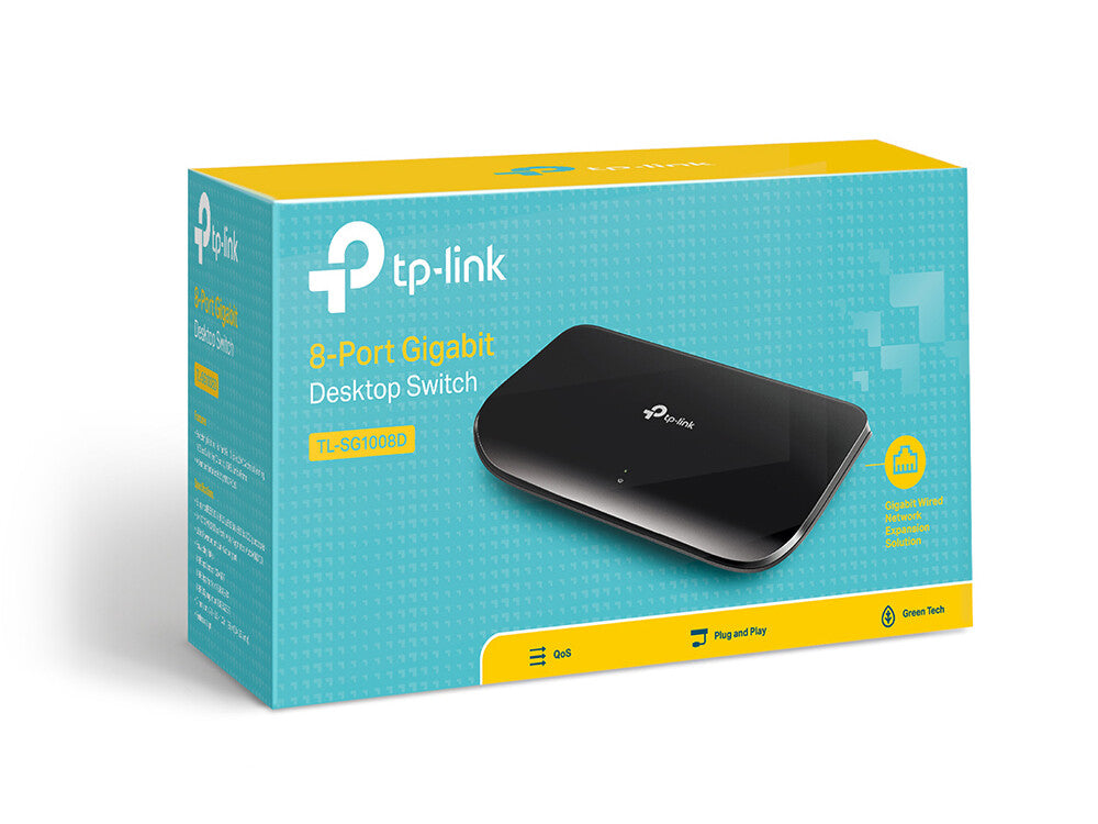 TP-LINK Switch Gigabit 8-port- 5 10/100/1000M RJ45 ports- desktop plastic case