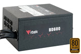 Alimentatore BD600 - 600W- 80Plus EU Bronze- PFC Attivo- Ventola HDB 12cm- DC to DC- Semi Modulare