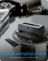 ICY BOX Docking Clone Dual Way- per SSD  M.2 NVMe e SSD/HDD SATA da 2. 5"e 3.5" a USB 3.2 Gen2- nero