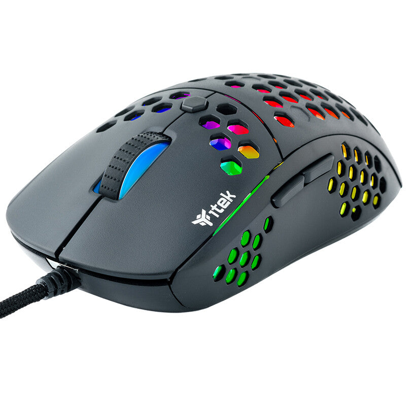 Mouse Gaming itek G71 - 12000DPI- RGB- Software- Sensore P3327- ultra leggero- nido d'ape