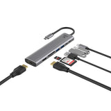 ITEK HUB 7 in 1- 2HDMI + 2USBA + SD/TF + 2USB-C