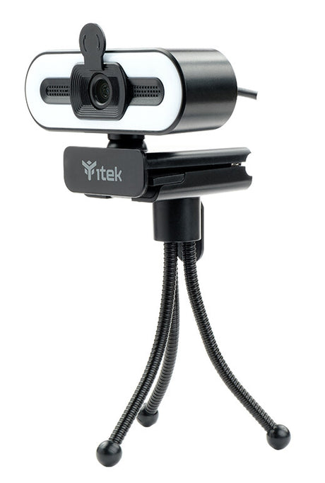 Webcam with Microphone W401L - Full HD - 30FPS - 3 mode LED light - USB - tripod