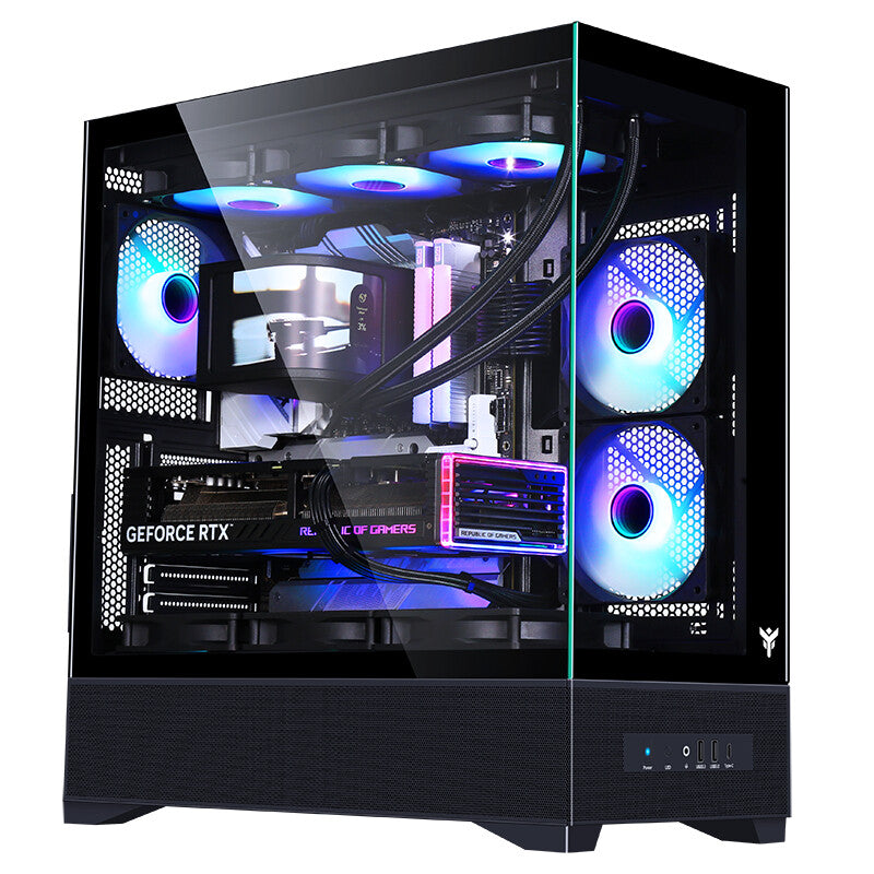 Case SHOWBUI 37B - Gaming Tower- ATX- 3x12cm ARGB fan- Type-C- 2xUSB3.0- Side & Front Panel Temp Glass